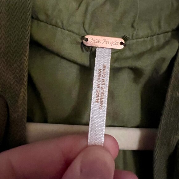 Anthropologie Free People 'Quills' Green Military Parka Coat Jacket - Picture 5 of 7